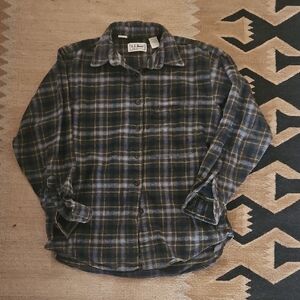 Vintage L.L. Bean Green And Blue Northwoods Plaid Shirt